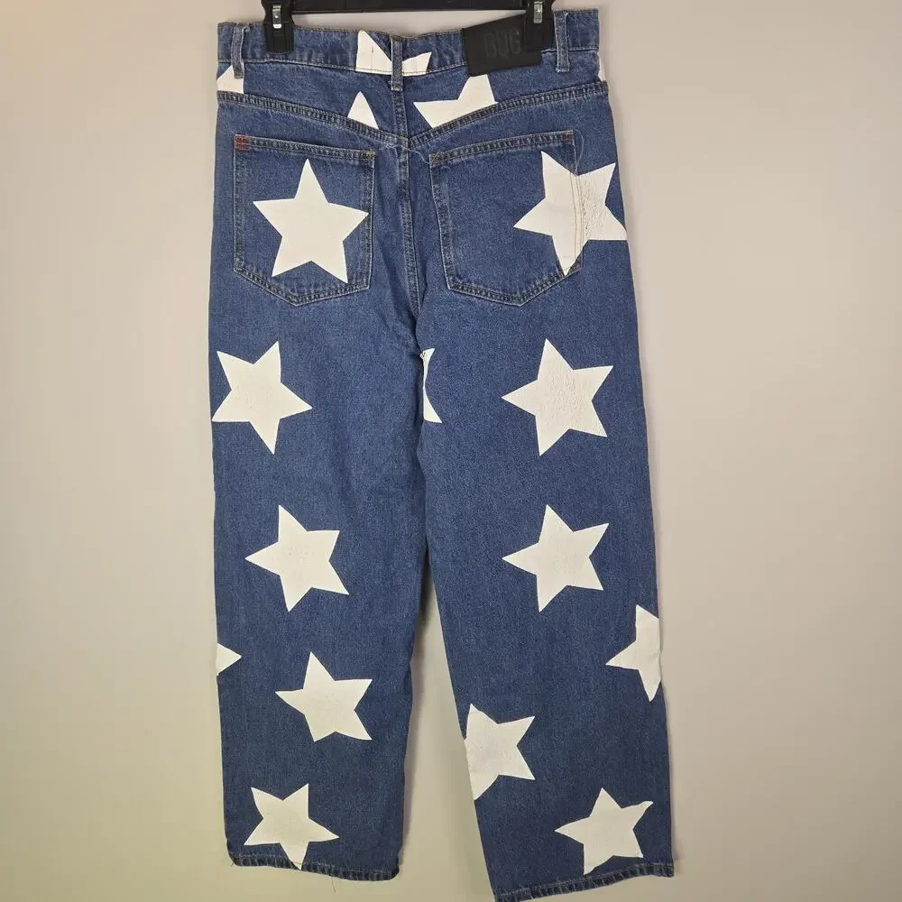 BDG Low-Rise Tapered Baggy Jean Star Print 27 W 28 L Streetwear Skater Punk USA - Picture 4 of 11